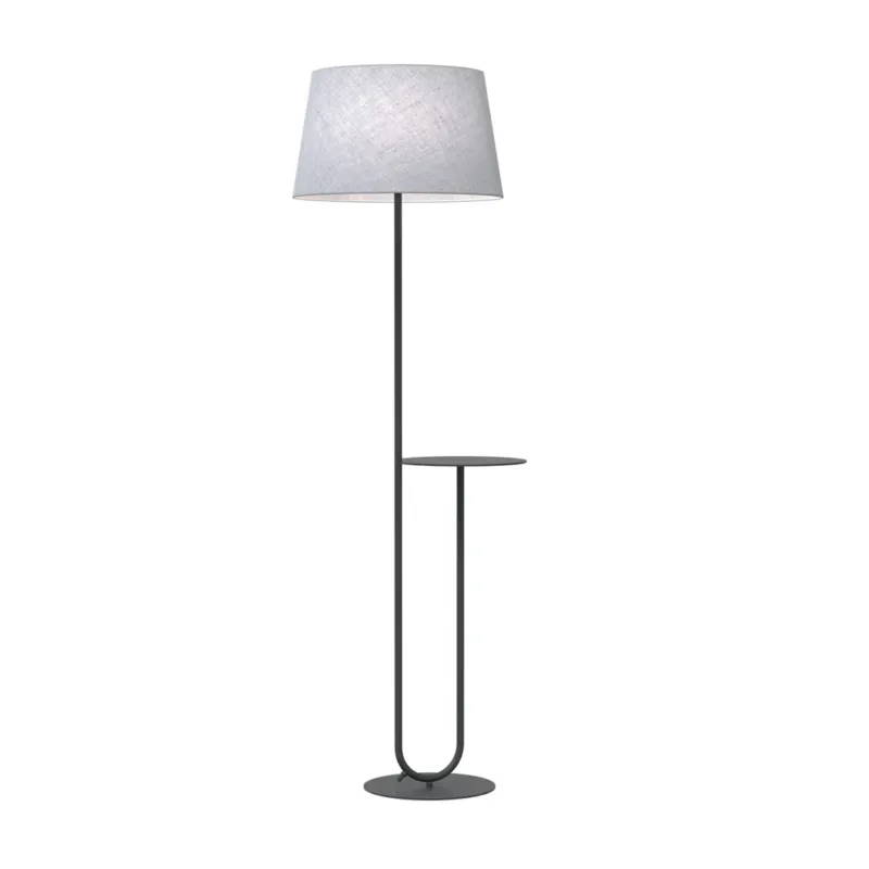 Lampa podłogowa Emibig Hotel czarna z szarym abażurem 1×E27 Hit cenowy
