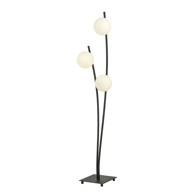 Lampa podłogowa Emibig Hunter czarna z białym kloszem 3×E14 Okazja