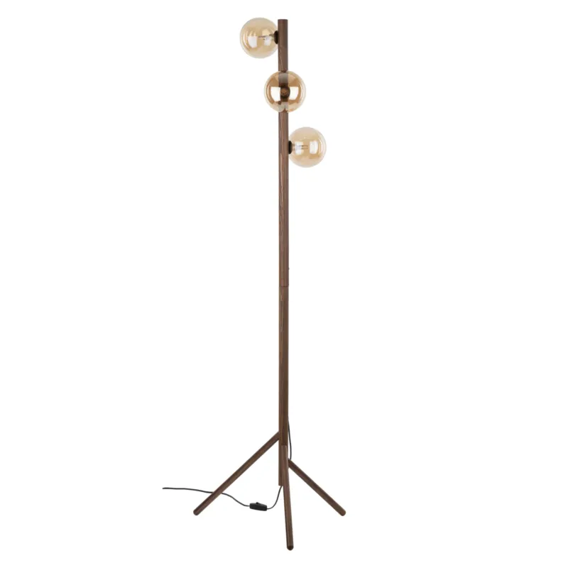 Premium Lampa podłogowa Estera Wood Orzech Brąz 3x G9 - TK Lighting