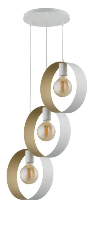 Nowy Lampa wisząca HAPPY 3 zwis E27 biała 32291 Sigma