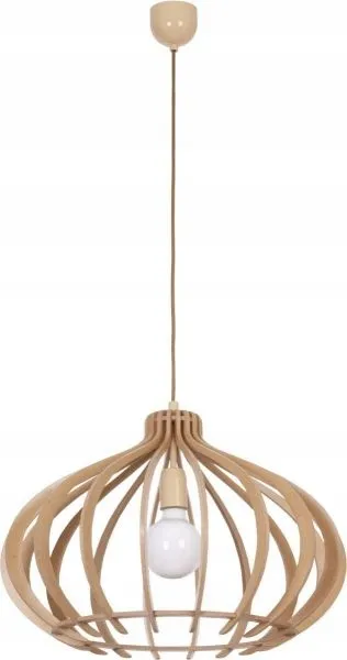 Nowość Lampa wisząca IKA I D 1xE27 naturalne drewno 4174 Nowodvorski