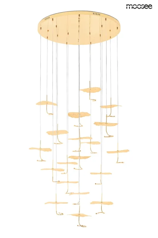 Lampa wisząca LEAFS DISC złota – Moosee Taniej