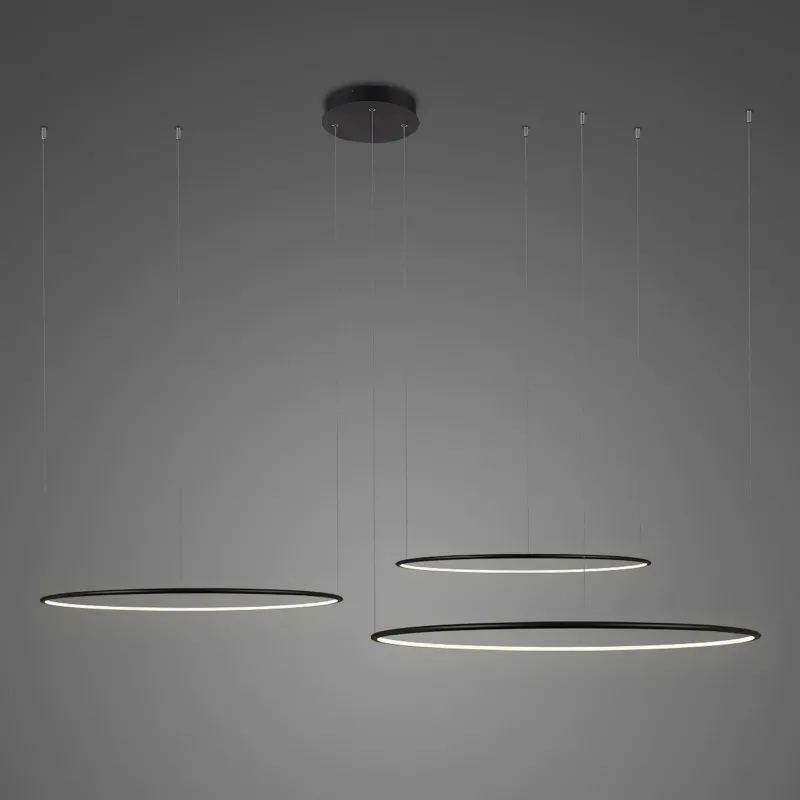 Lampa wisząca Ledowe Okręgi czarny 100cm - Altavola Taniej