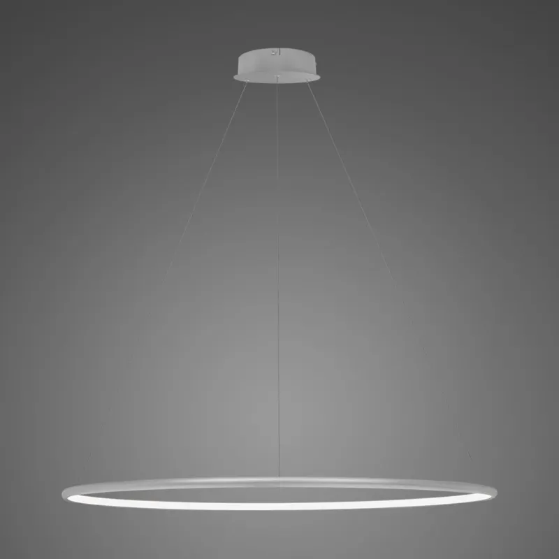 Bezpieczna płatność Lampa wisząca Ledowe Okręgi No.1 100 cm 4000K srebrna ściemnialna 38W Altavola Design