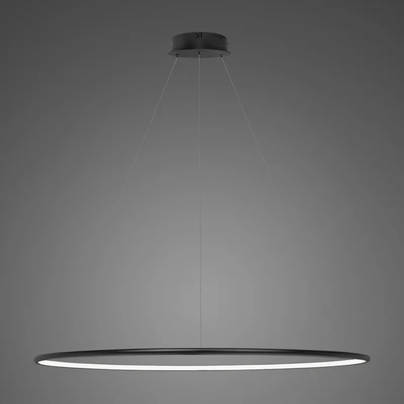 Obniżka ceny Lampa wisząca Ledowe Okręgi No.1 120 cm 3000K czarna 45W Altavola Design
