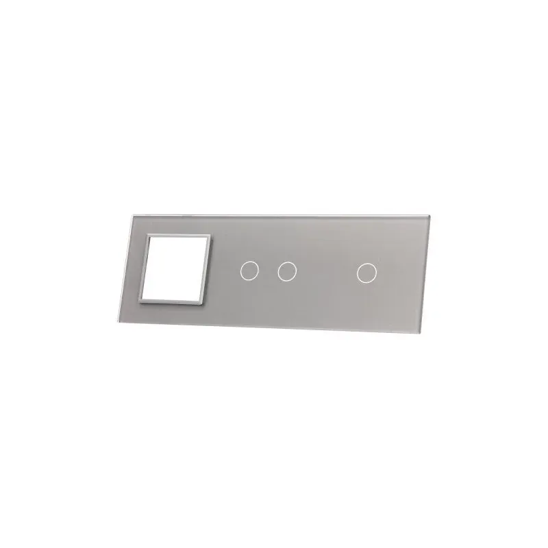 1+2+1 Srebrna Ramka Szklana 7012G-64 Livolo Premium