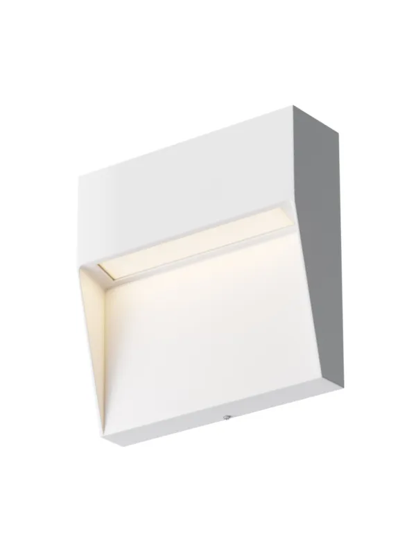 Rabat Lampa schodowa zewnętrzna LED Mane – natynkowa, kwadratowa, 3W, 3000K, IP54, biała