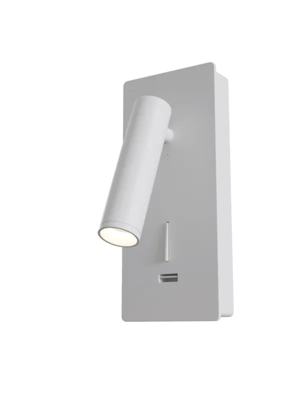 Kup teraz Kinkiet do czytania Mirax LED w bieli ruchomy reflektor z USB, 3000K - Maytoni
