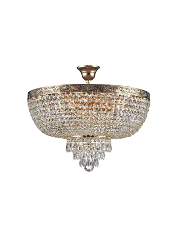 Kryształowy żyrandol Palace w antycznym złocie 6xE27 - kaskada sopli glamour, 50 cm Tylko do końca tygodnia