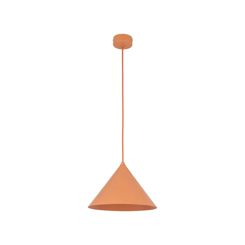 Hit cenowy Lampa wisząca pomarańczowa do sypialni, metalowy klosz stożek Ø26cm CONO M SALMON 1xE27 11384 TK Lighting