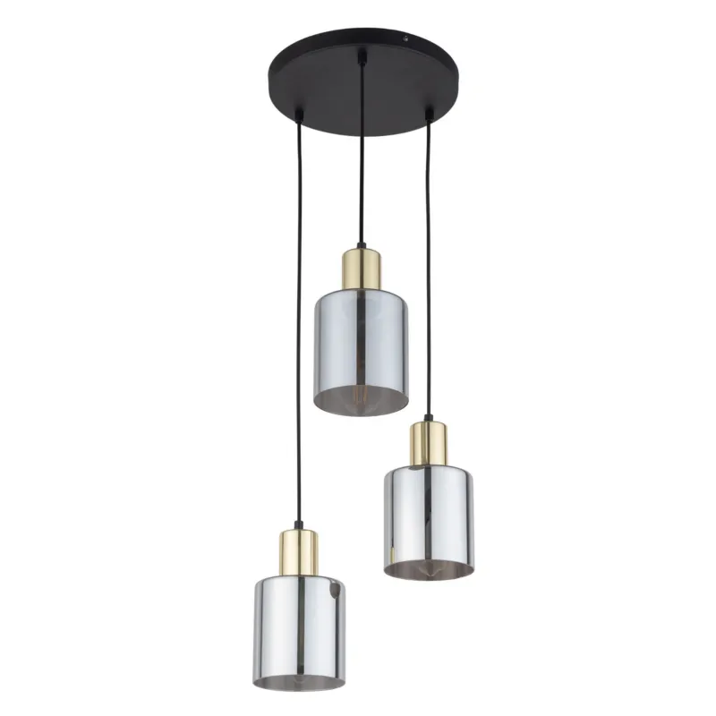 Ostatnia szansa Lampa wisząca SIERRA z okrągłą podsufitką i grafitowymi kloszami na zwisach 6663 TK Lighting