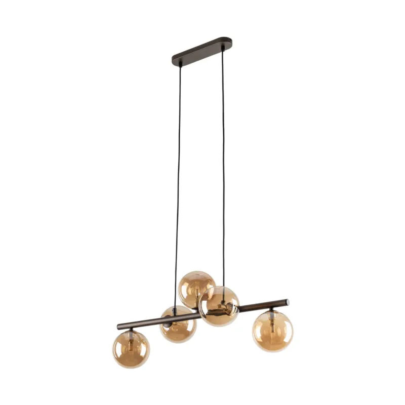 Super okazja Lampa wisząca z kulistymi kloszami bursztyniowe szkło ESTERA 5xG9 6105 TK Lighting