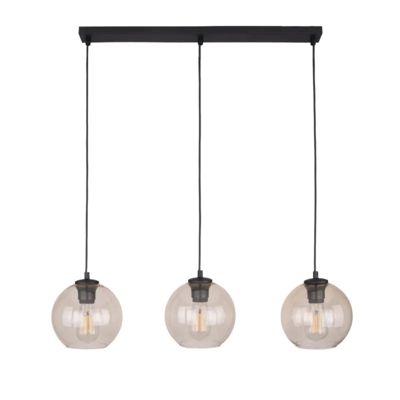 Lampa wisząca z szklanymi bursztynowymi kloszami CUBUS nad stół w jadalni 3xE27 4598 TK Lighting Nowość