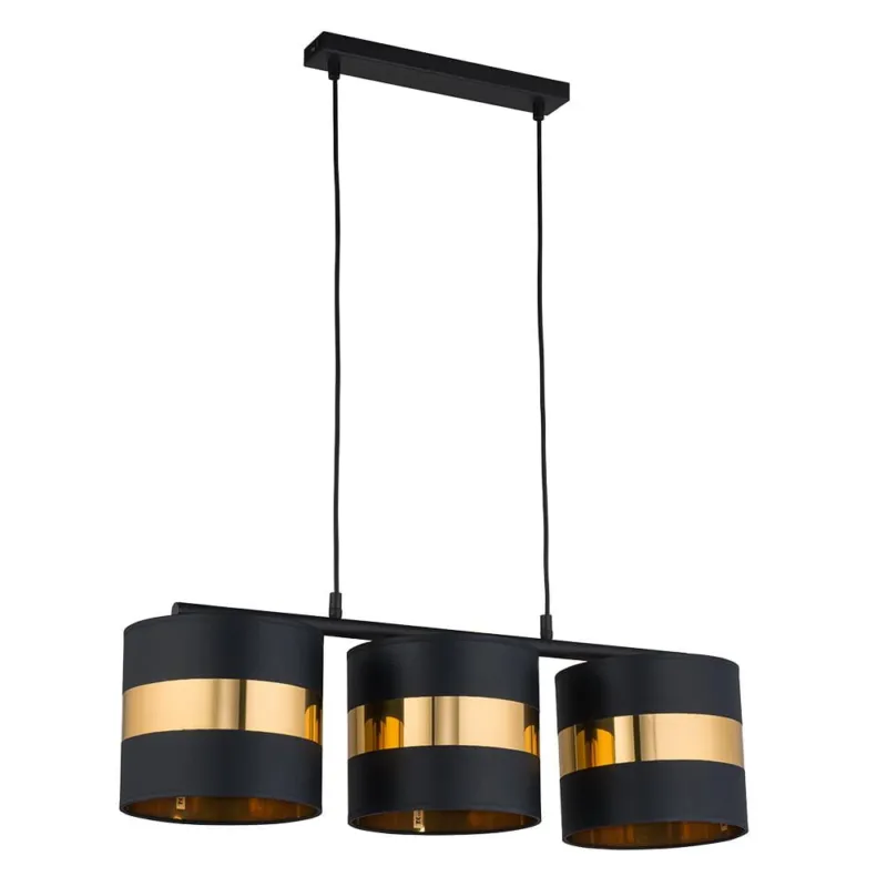 Kup online Lampa wisząca z trzema czarno-złotymi kloszami do wnętrz w stylu glamour PARIS 4380 3xE27 TK Lighting
