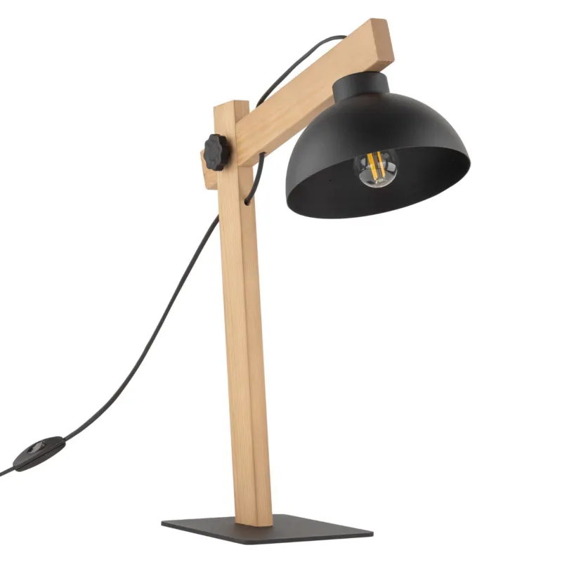 Bezpieczne zakupy Lampka biurkowa OSLO z drewnianym ramieniem – nowoczesny design 5346 TK Lighting