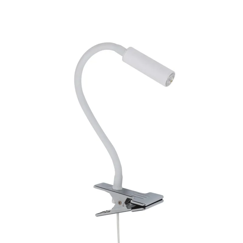 Nie przegap Lampka nocna LAGOS biała z mocowaniem, elastyczne ramie G9 16024 TK Lighting