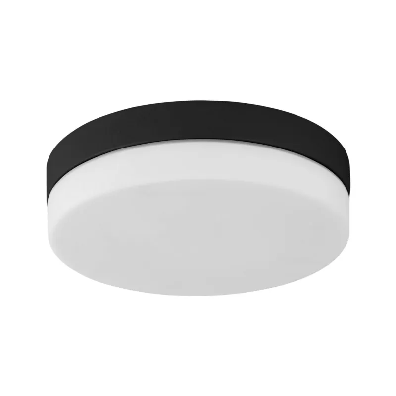 Plafon z czarną ramką i białym, szklanym kloszem do łazienki IP44 Ø29cm PORI BLACK 862 2xE27 TK Lighting Bestseller