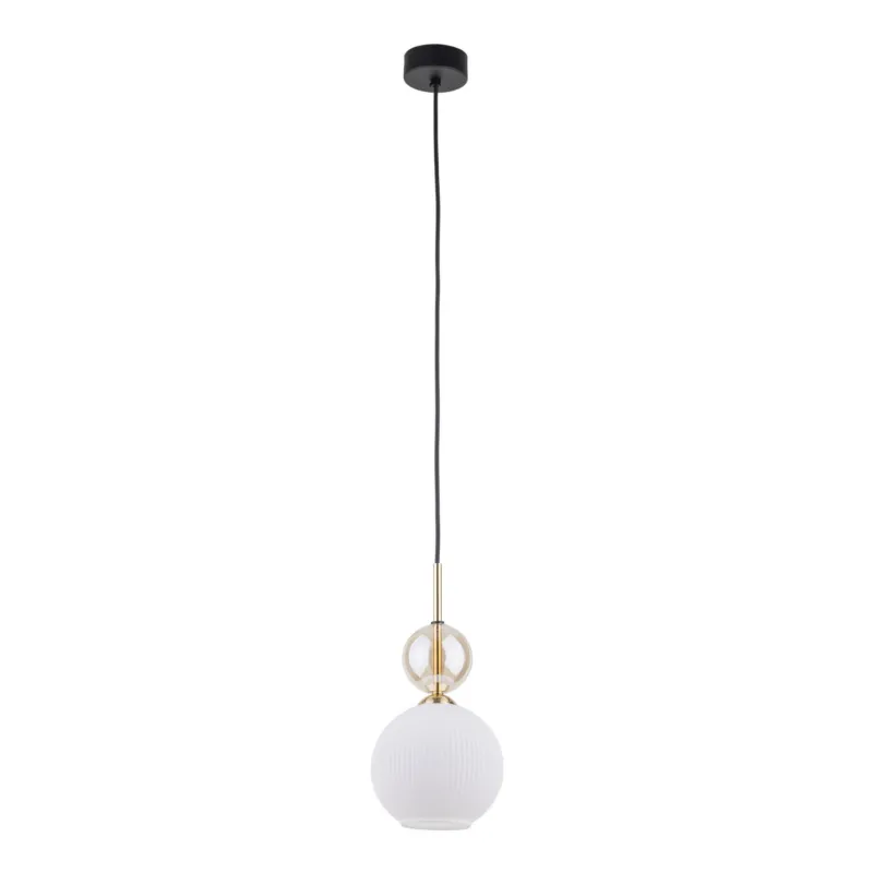 Pojedyncza lampa wisząca nad wyspę kuchenną, szklany dekoracyjny klosz SOPHIA COGNAC WHITE 1xE14 11590 TK Lighting Rabat