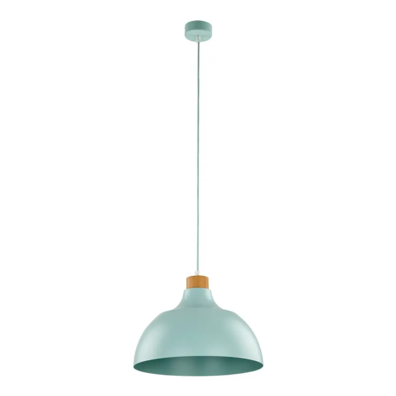 Pojedyncza lampa wisząca z metalowym, miętowym kloszem w stylu retro CAP MINT 5901 TK Lighting Oferta czasowa