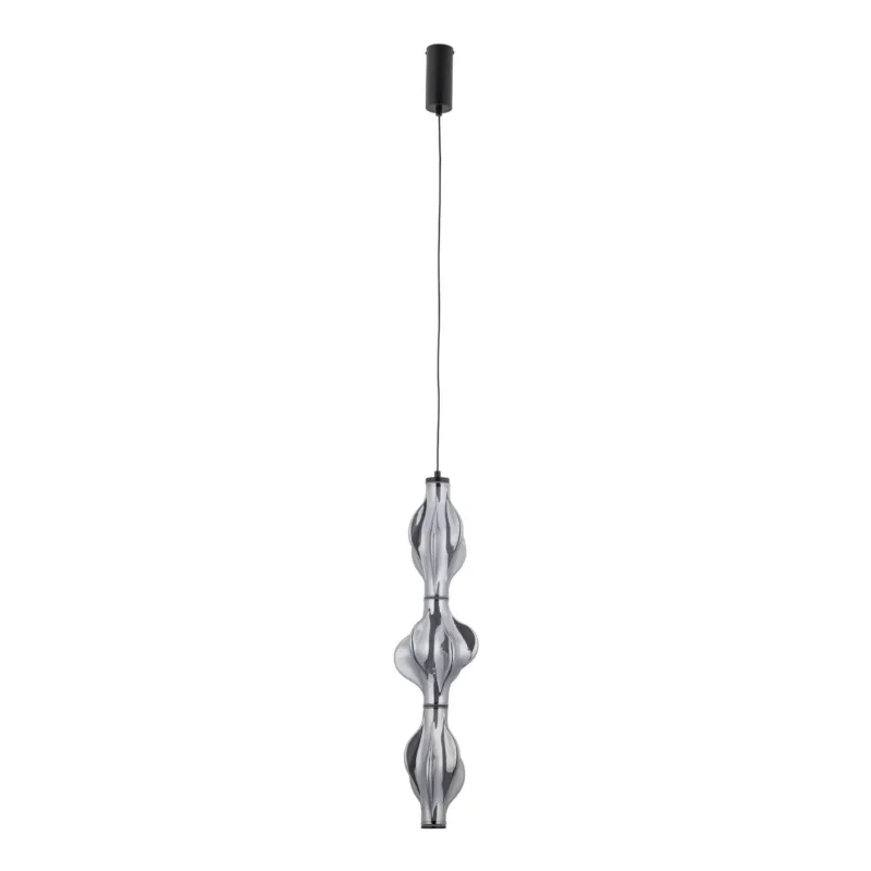 Sprawdź teraz Pojedynczy zwis z pionowym, grafitowym szklanym kloszem do eleganckiej jadalni ELVA BLACK LED 22W 18215 TK Lighting