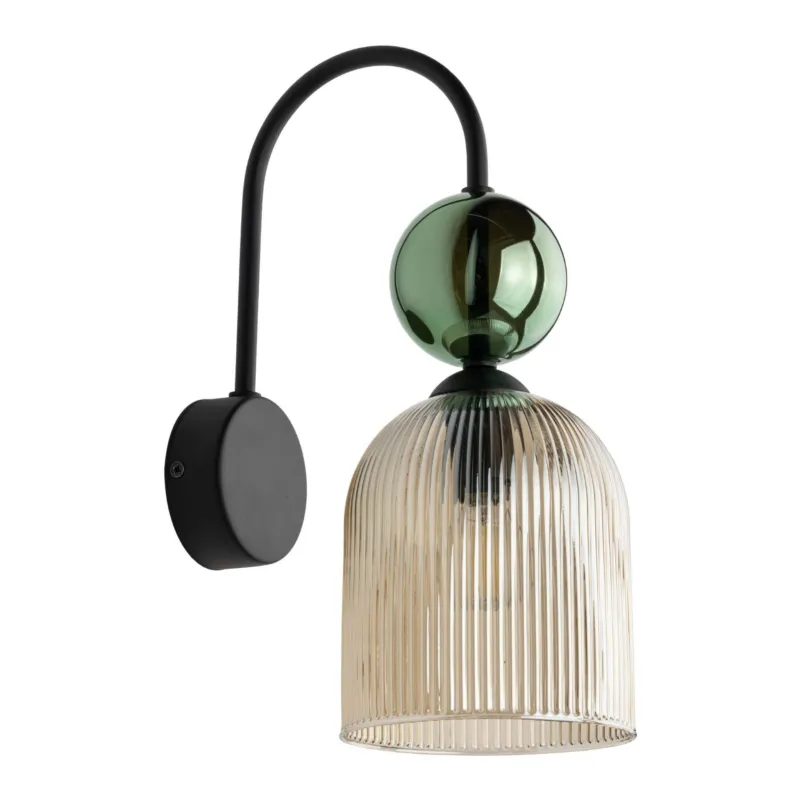 Promocja Ozdobny kinkiet SOPHIA GREEN z szklanym kloszem na E14 do sypialni 11143 TK Lighting