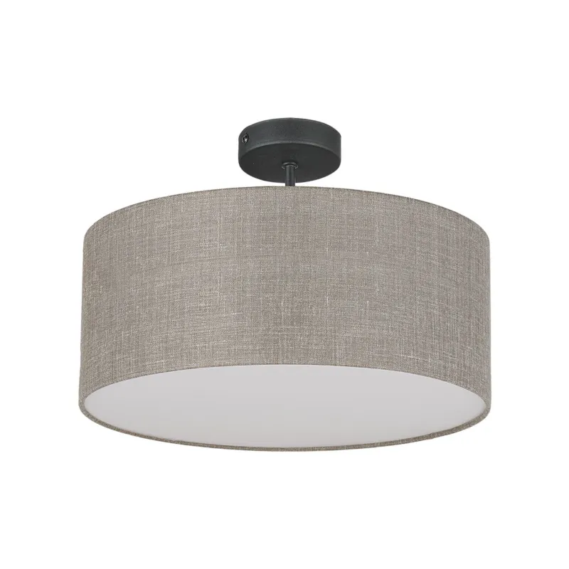 Bezpieczna płatność Szaro-beżowa lampa sufitowa z lnianym abażurem Ø40cm 4xE27 RONDO LINEN 6247 TK Lighting