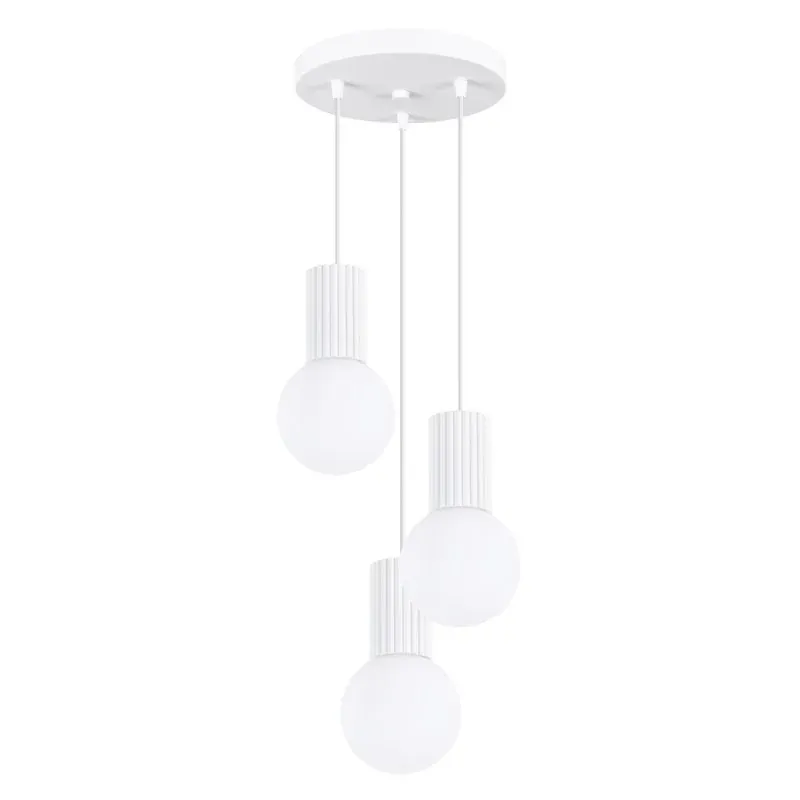 Dostępne od ręki Lampa wisząca Oprawa sufitowa 3 białe kule HALO 3P biała Sollux SL.1710
