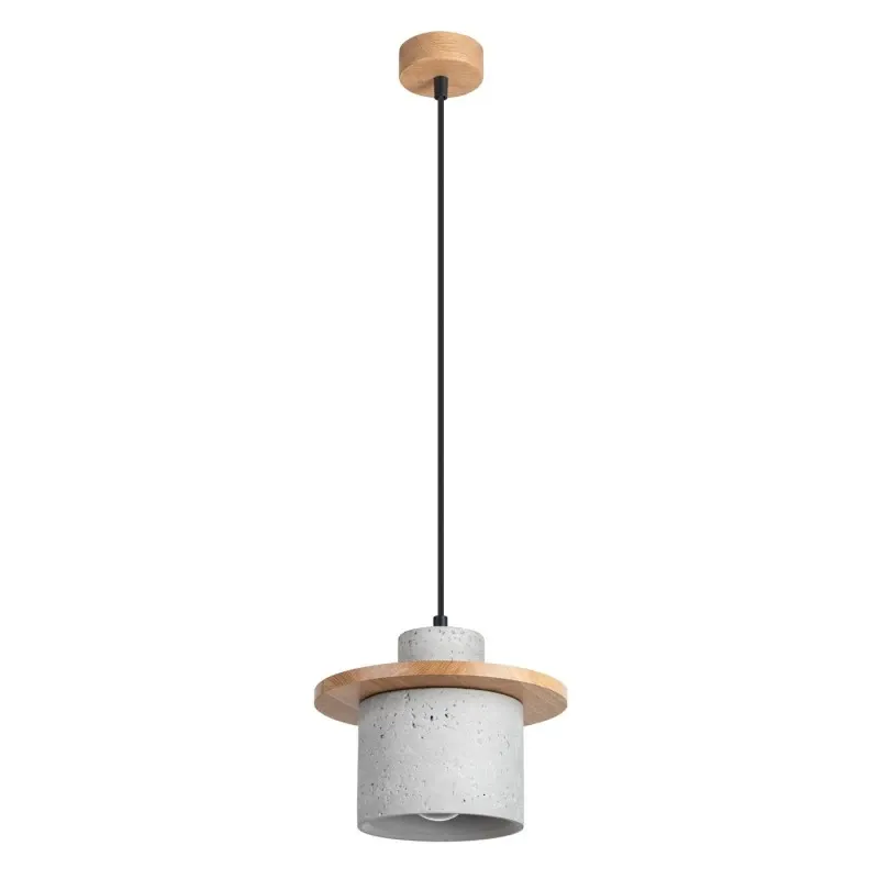 Najlepsza cena Lampa sufitowa wisząca betonowa z dodatkiem drewna loft MAB SL.1363 SOLLUX