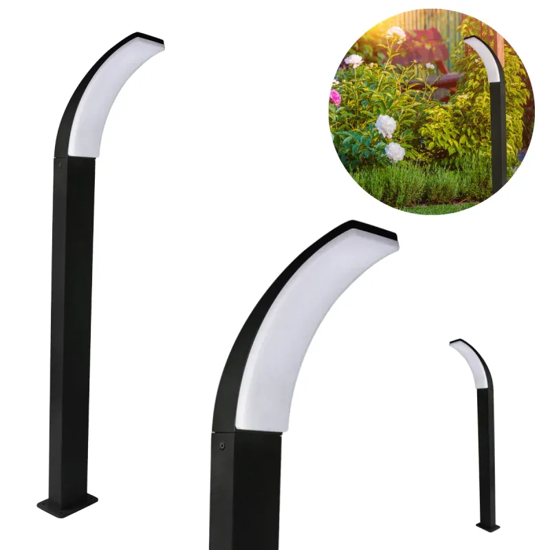 Bezpieczne zakupy Lampa Ogrodowa Stojąca LED Słupek Czarny 100cm AMY