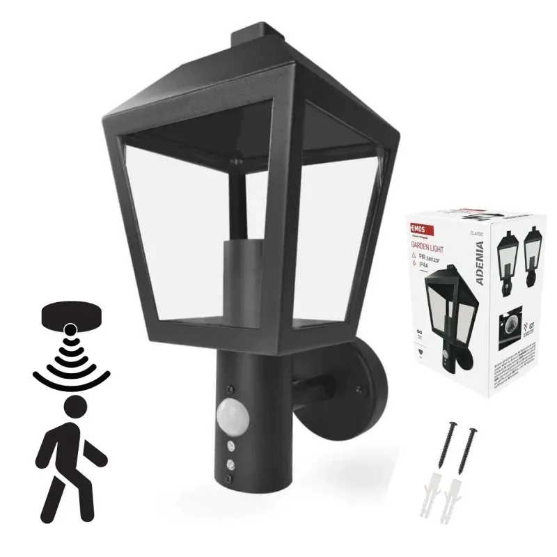 Kinkiet ścienny zewnętrzny Lampa ścienna elewacyjna z czujką ruchu Oferta czasowa