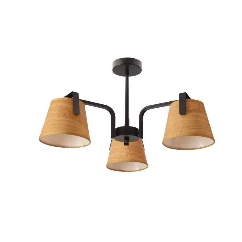 Lampa sufitowa loftowy żyrandol czarny 3x40W E14 abażur żółty 33-38302 AMBERG Candellux Zniżka