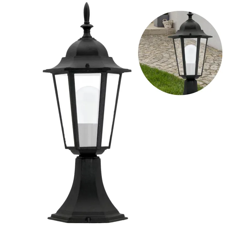 Hit sprzedaży Lampa stojąca czarna ogrodowa Oświetlenie zewnętrzne retro