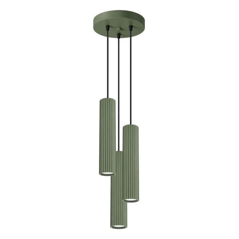 Lampa wisząca 3 tuby KARBON 3P zielona oliwka 3 sufitowe tuby Oferta limitowana
