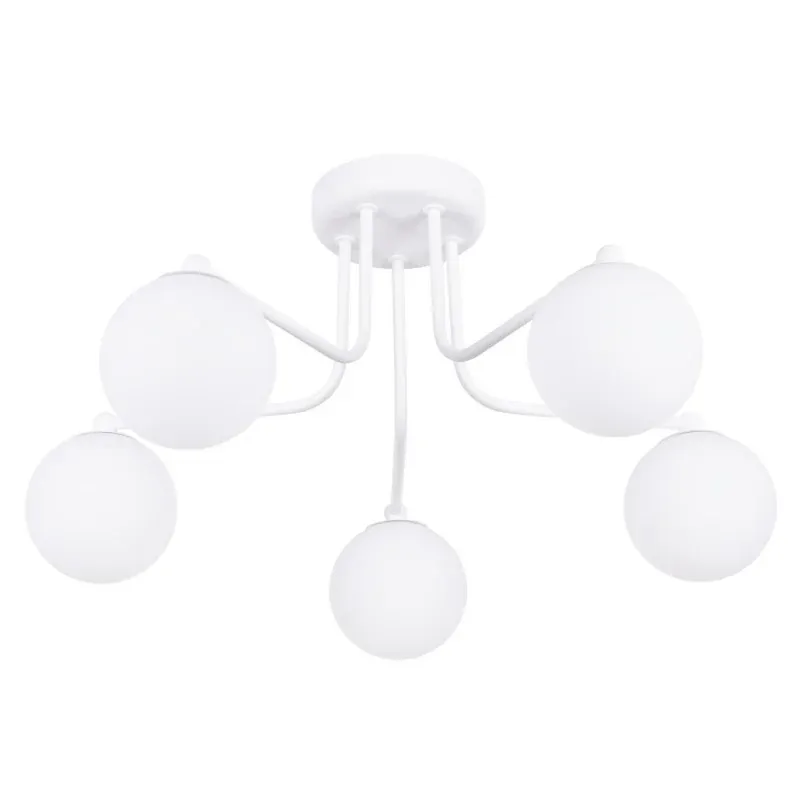 Szybka wysyłka Żyrandol 5 ramienny Lampa sufitowa białe kule loftowa ASTRAL 5 Sollux SL.1660