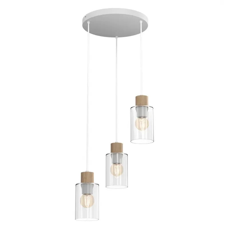 Okrągła lampa wisząca biała 3xE27 MADERA MLP8556 EKO-LIGHT Zniżka