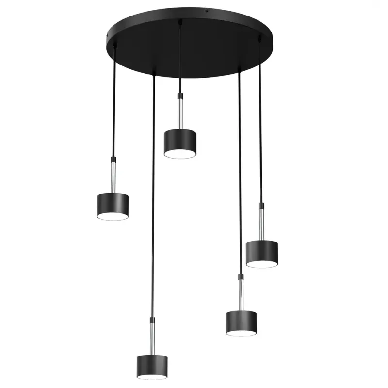 Pięciopunktowa lampa wisząca czarno-chromowa 5xGx53 ARENA MLP7787 WKO-LIGHT Wyprzedaż