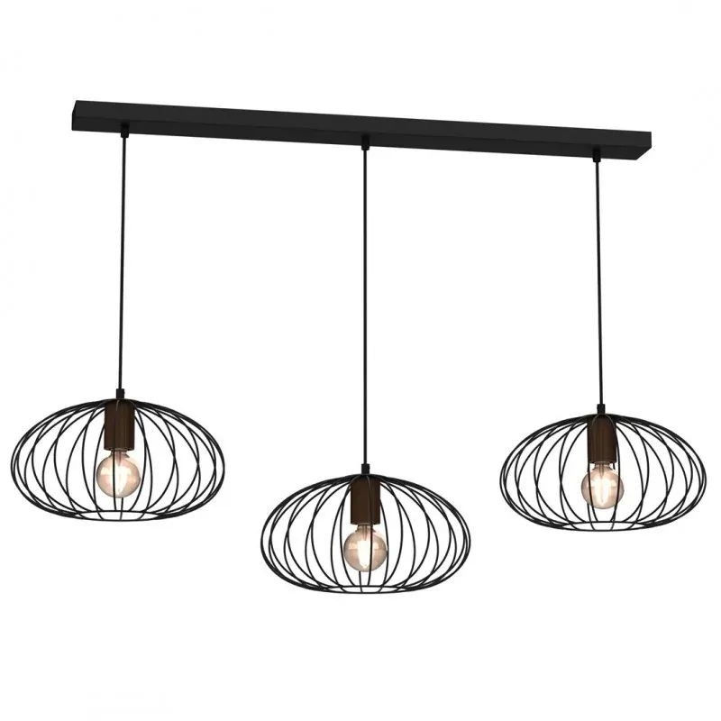 Bestseller Industrialna lampa wisząca czarna 3xE27 MERIDIANO MLP7960 EKO-LIGHT