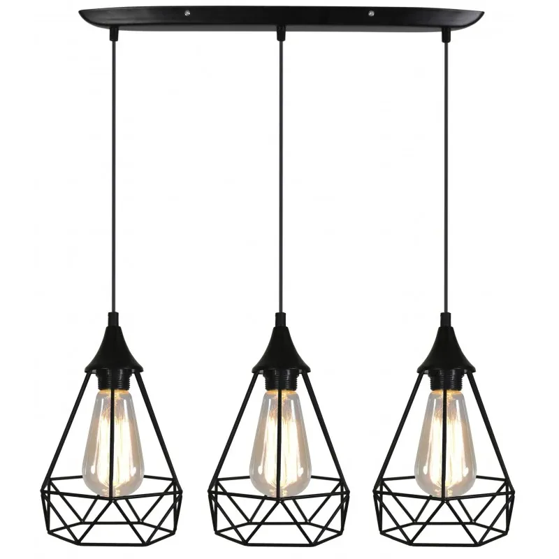 GRAF LAMPA WISZĄCA 3X60W E27 CZARNY Hit sprzedaży