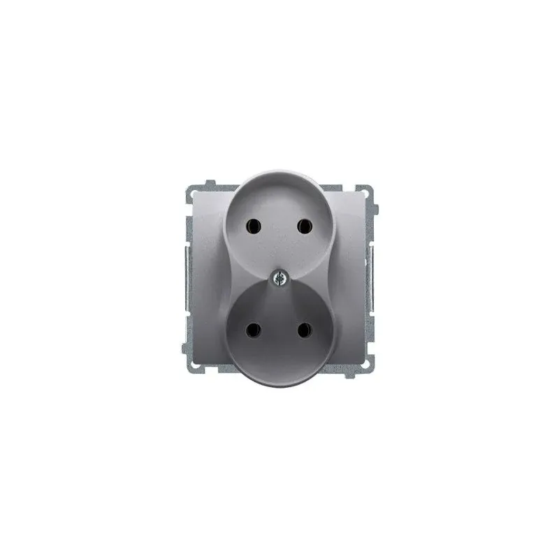Gniazdo wtyczkowe podwójne bez uziemienia inox BMG2M.01/21 Simon Basic Kontakt-Simon Wybór klientów
