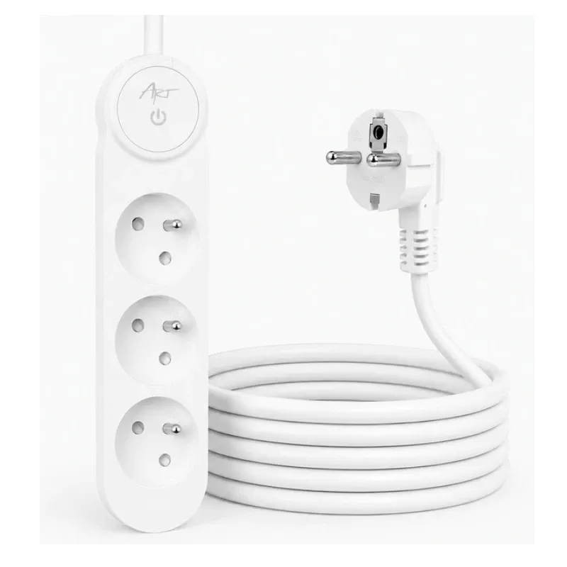 Przedłużacz Z Uziemieniem Z Wyłącznikiem 3 Gniazda-Biały 1,5M-16A-3X1,5Mm P1220 Ograniczona ilość