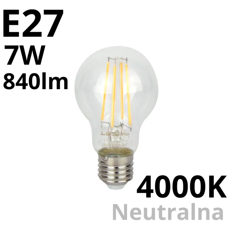 Led Line Lite Żarówka Led E27 7W 4000K 840Lm 220-240V Filament A60 Kulka Wybór klientów