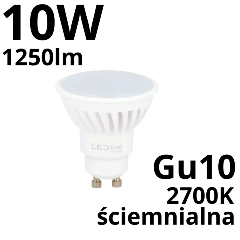 Oferta limitowana Led Line Prime Żarówka Led Gu10 10W 2700K 1250Lm 170-250V Dim Ściemnialna