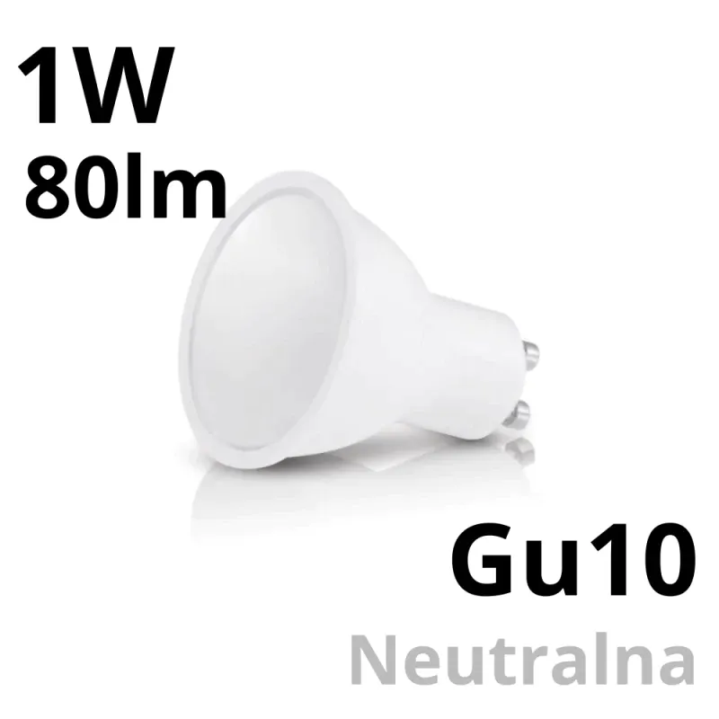 Żarówka Led Gu10 1W 80Lm - Biała Neutralna Hit sprzedaży