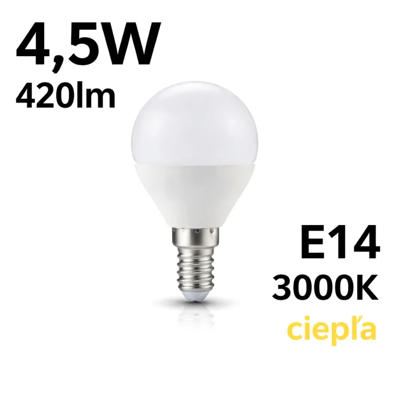 Ostatnie sztuki Żarówka Led E14 Mb 4,5W 420Lm - 3000K