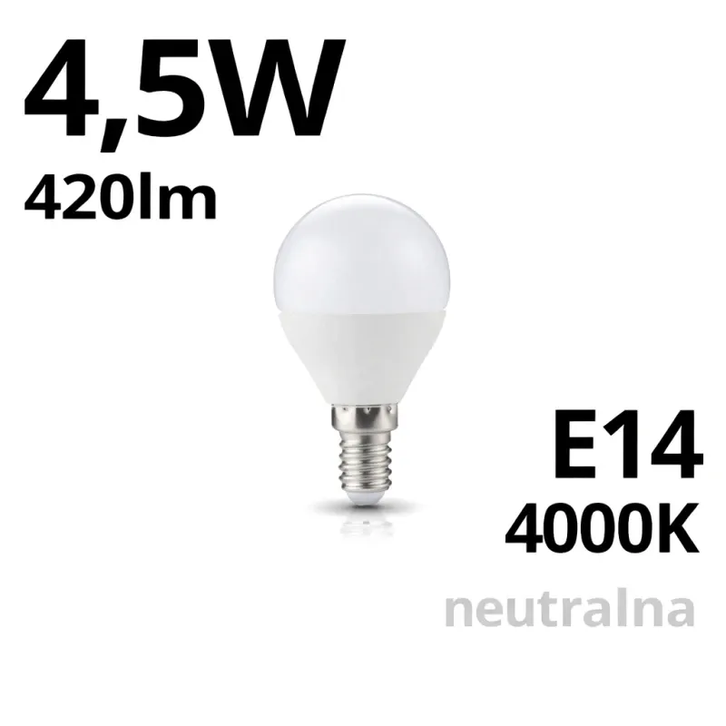 Ograniczona ilość Żarówka Led E14 Mb 4,5W 420Lm - 4000K