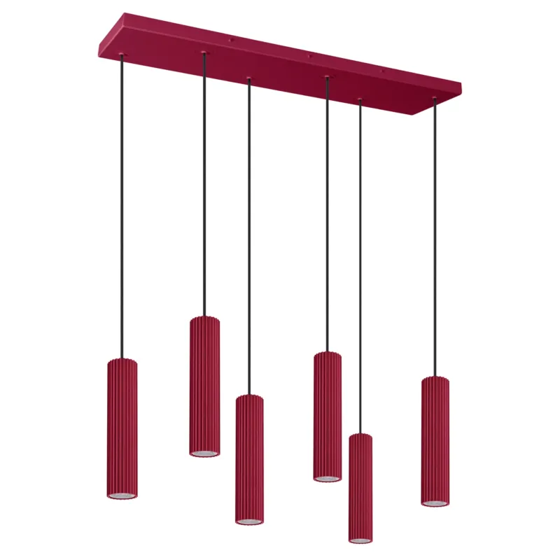 Dodaj do koszyka Lampa wisząca IVAR 6L Burgundowy LED 3000K TH.609 - Thoro