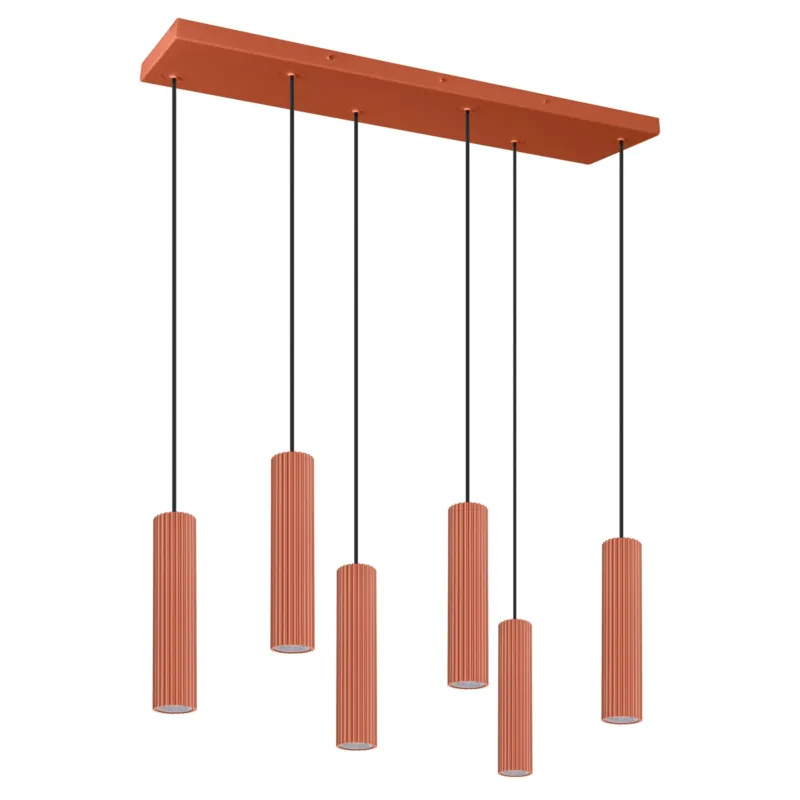Hit cenowy Lampa wisząca IVAR 6L Ochra czerwona LED 3000K TH.593 - Thoro