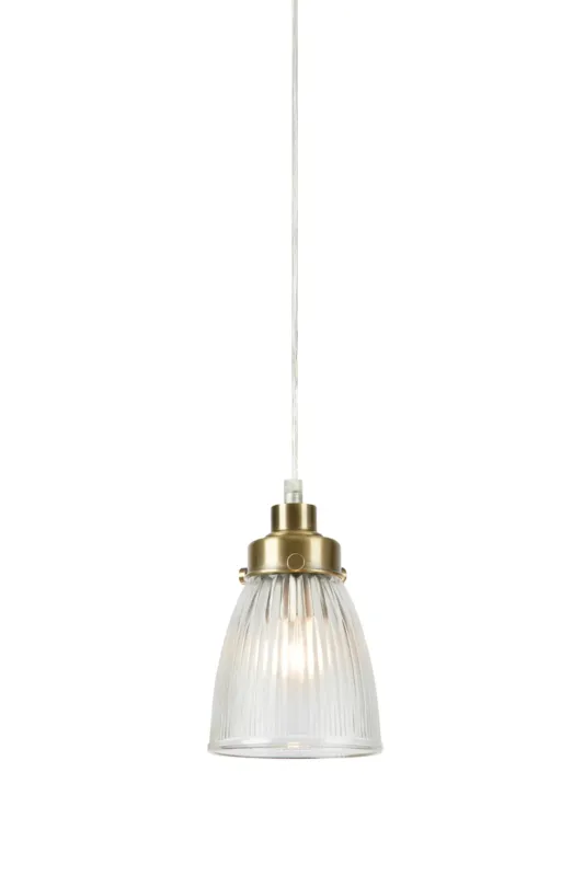 Hit sprzedaży Lampa wisząca BELLIS 1L Clear/Antique Brass 109010 - Markslojd