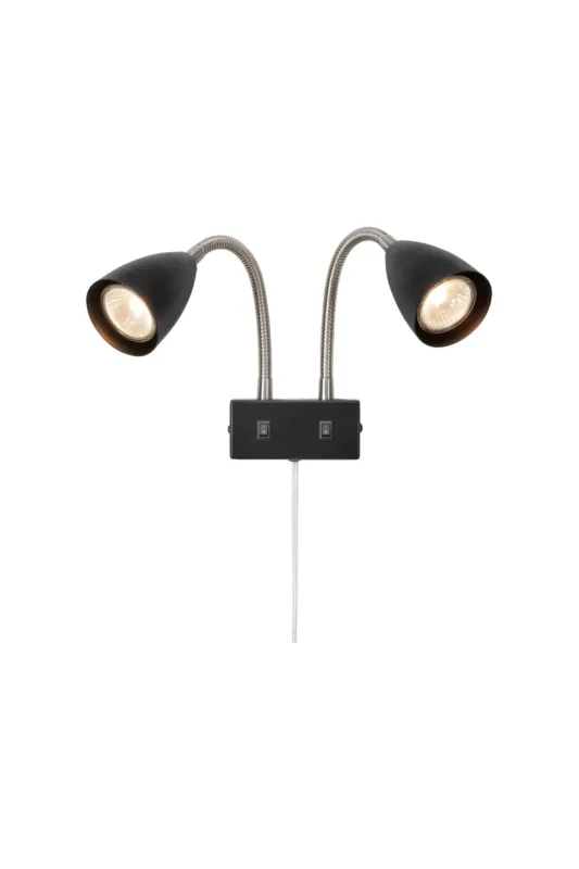 Hit sprzedaży Kinkiet CIRO 2L Black/Steel 108901 - Markslojd
