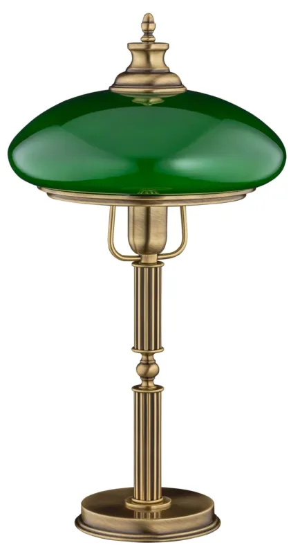 Łatwy zwrot Lampa stołowa bankierska SORRENTO z zielonym kloszem SOR-LG-1(P)GR - Kutek